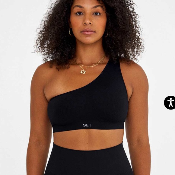 SET Active Other - SETACTIVE SCULPT FLEX RIBBED ONE SHOULDER BRA ONYX